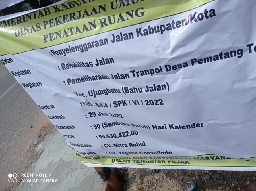 Akhirnya, PUPR Rohul Bongkar Proyek Bahu Jalan di Ujungbatu