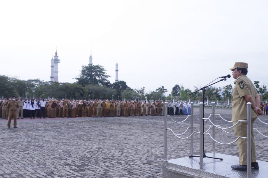 Apel Perdana Tahun 2023: Bupati Rohul H. Sukiman Sidak kehadiran ASN Pemkab Rohul