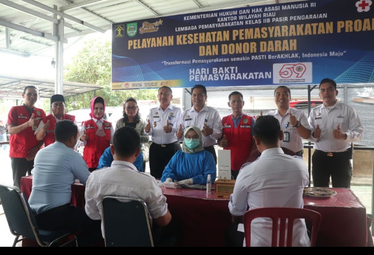 Bakti Pemasyarakatan Tahun 2023, Petugas Lapas Pasir Pengaraian Donorkan Darah