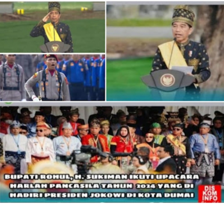 Bupati H. Sukiman Ikuti Upacara Peringatan Hari Lahir Pancasila Tahun 2024 Di Dumai