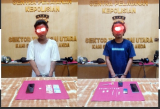 Dibawah Komando Polwan Cantik Ini, Dua Pria Kasus Sabu Diringkus di Desa Tanjung Medan