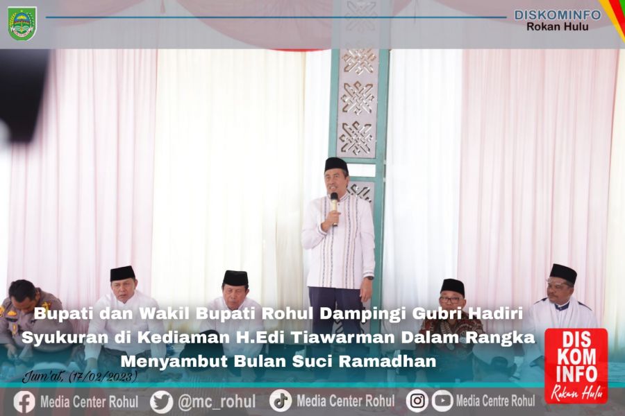 Didampingi Sukiman, Drs H. Syamsuar M.Si dan Istri Hadiri Syukuran Tomas Ujung Batu H. Edi Tiawarman