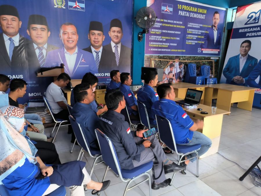 Demokrat Rohul dan Wartawan Saksikan Konfrensi Pers AHY atas Deklarasi Anis  Calon Presiden 2024