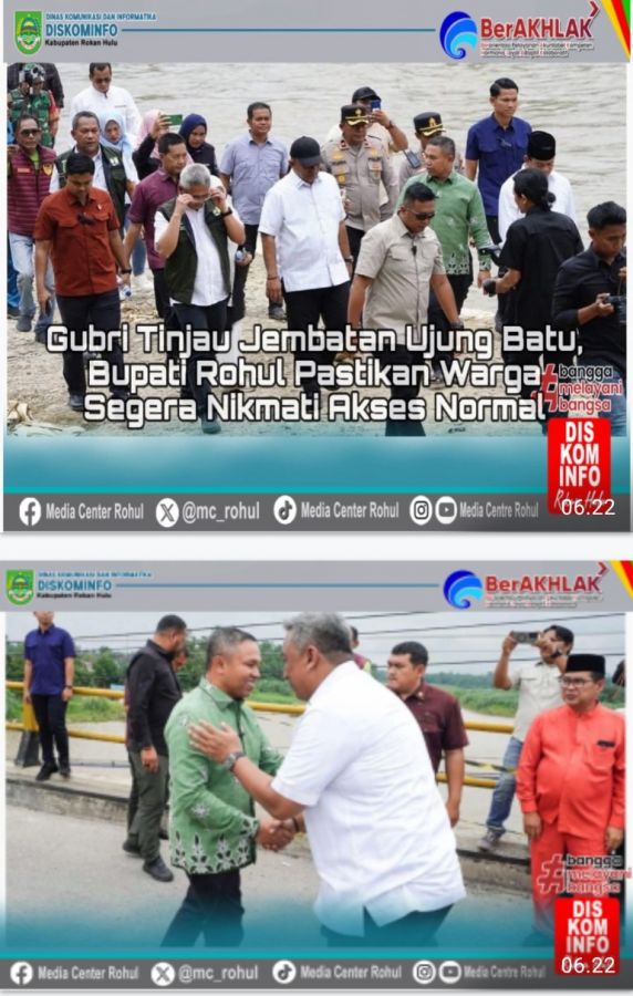 Gubri Dan Bupati Tinjau Perbaikan Jembatan Ujung Batu