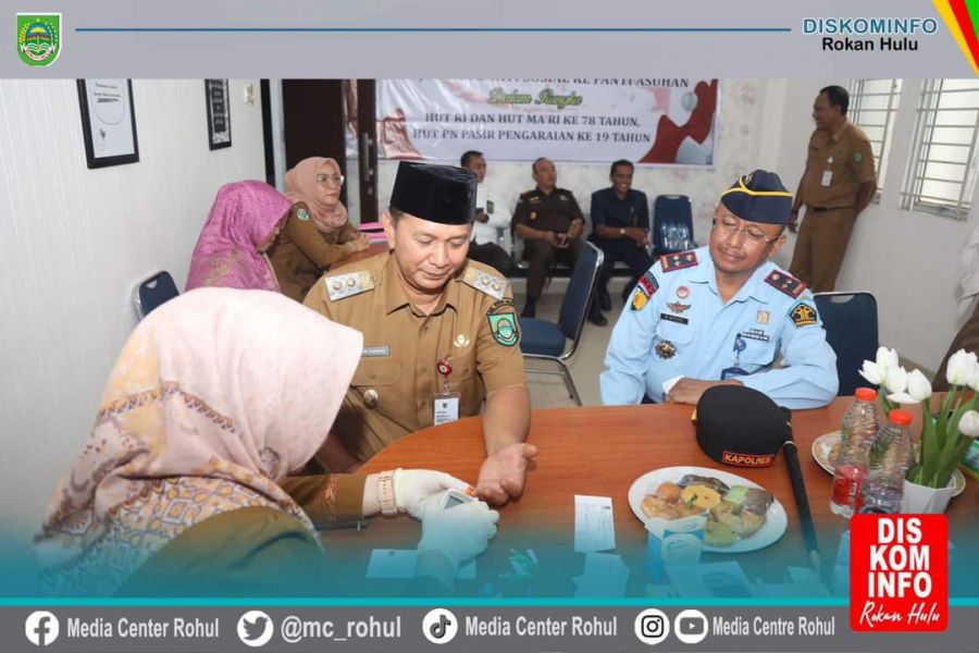 HUT PN Pasir Pengaraian Ke 19 dan MA Ke 78, Wabup Rohul bersama Forkopimda Ikut Cek Kesehatan