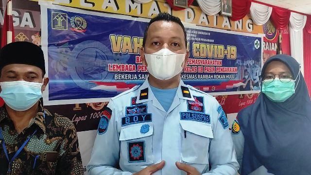 Kejar Percepatan Vaksinasi, 93 Persen Warga Binaan Lapas Kelas II B Pasirpengaraian Sudah Divaksin