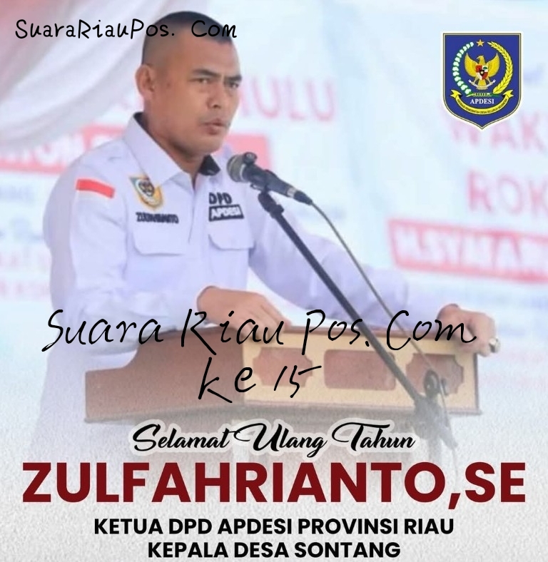 Ketua ABDESI Riau Zulfahrianto, SE Ucapkan Selamat Ulang Tahun Suara Riau Pos Ke 15