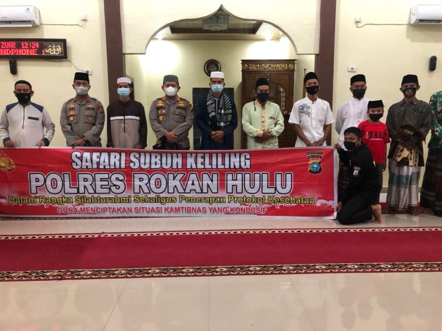 Safari Subuh di Sialang Jaya, Kapolres Rohul Sampaikan Langkah Strategis Pencegahan Covid-19