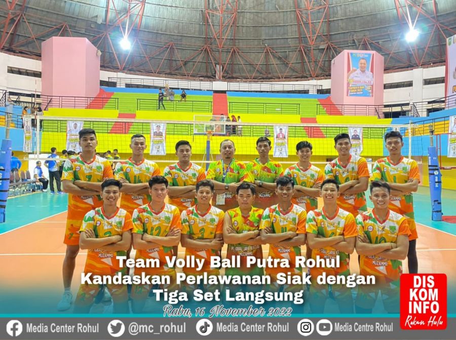 Penyisihan Ke Tiga, Team Volly Ball Putra Rohul Luluh Lantakkan Team SIAK Tanpa Balas