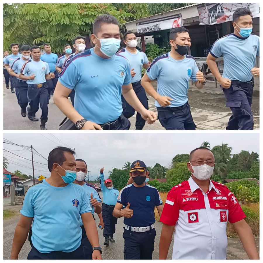 Petugas Lapas Pasir Pangaraian Laksanakan Lari Pagi Dalam Kota