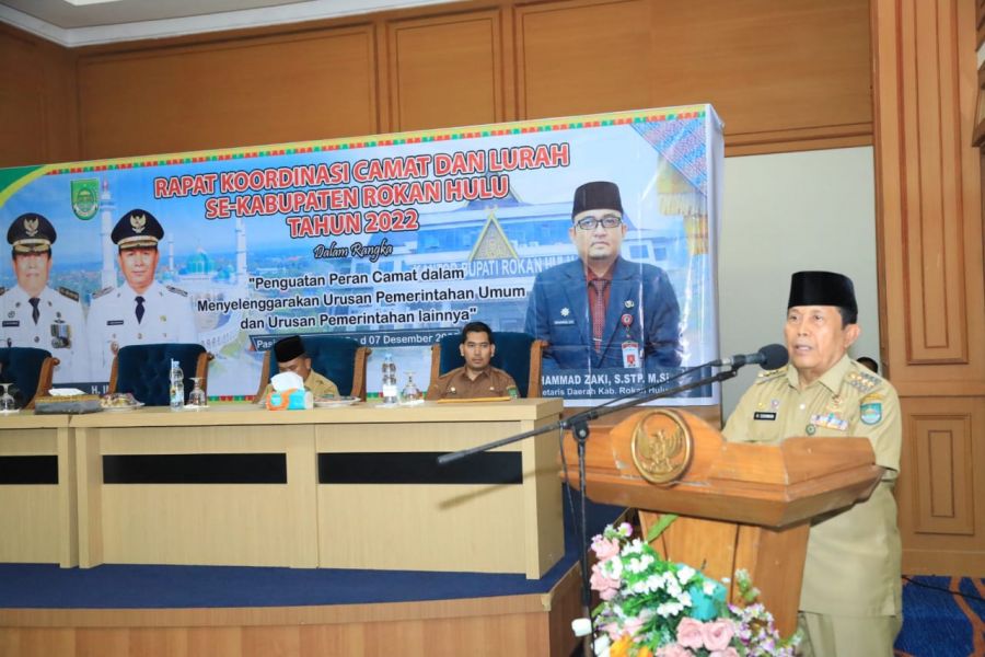 Rakor Bupati Rohul Bersama Camat Dan Lurah Tahun 2022