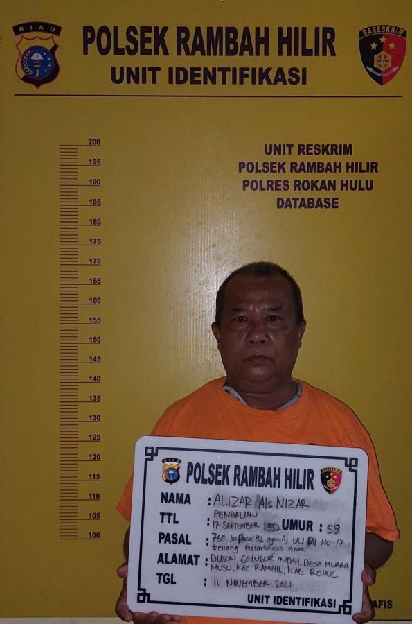 Remas Area Terlarang Gadis Berumur 11 Tahun, Pelaku Diringkus Personil Polsek Rambah Hilir
