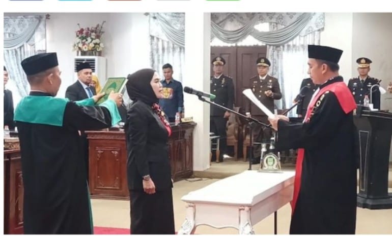 Resmi Dilantik, Sumiartini Ketua DPRD Rohul 2024-2029