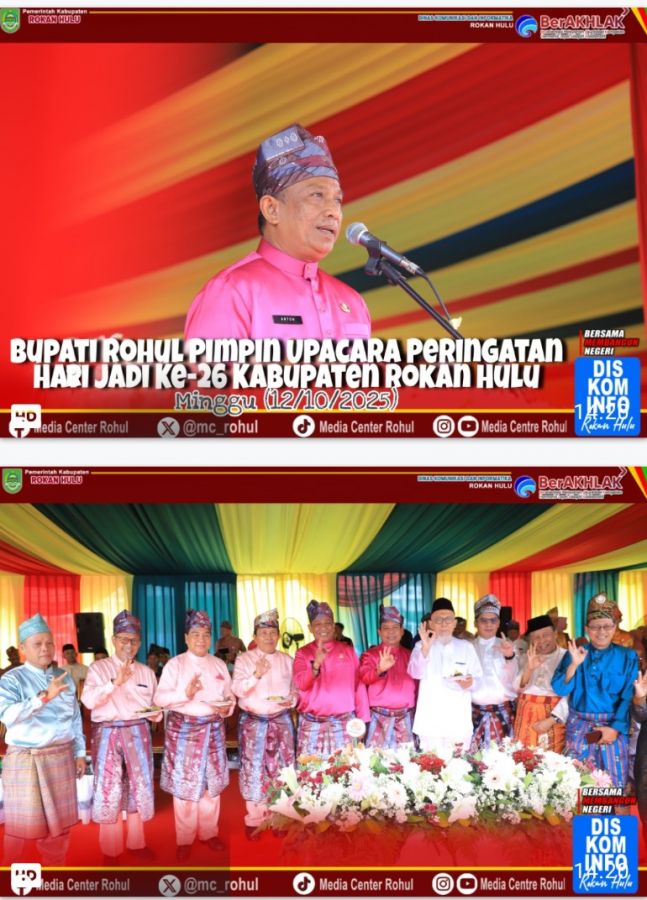Rintik Hujan Tidak Menghalangi, Lanjut Upacara Hari Jadi Kabupetan Rokan Hulu Ke-26 