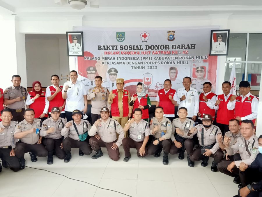 Sempena HUT Satpam ke 42, Satpam di Rohul Ramai-Ramai Donor Darah
