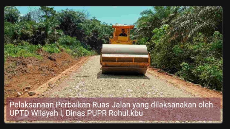 UPT Wilayah I Dinas PUPR Rohul Perbaiki Jalan Rusak
