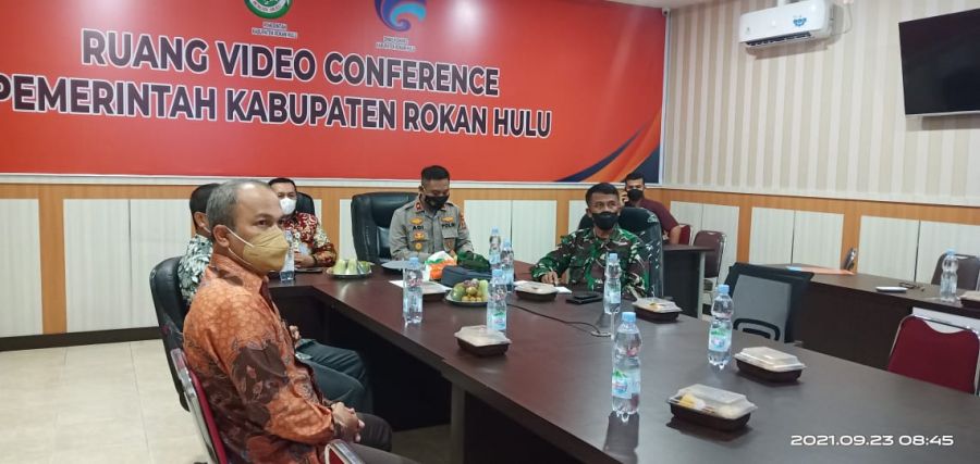 Wabup dan Waka Polres Rohul Ikuti Rakor Bersama Panglima TNI dan Kepala BNPB Pusat