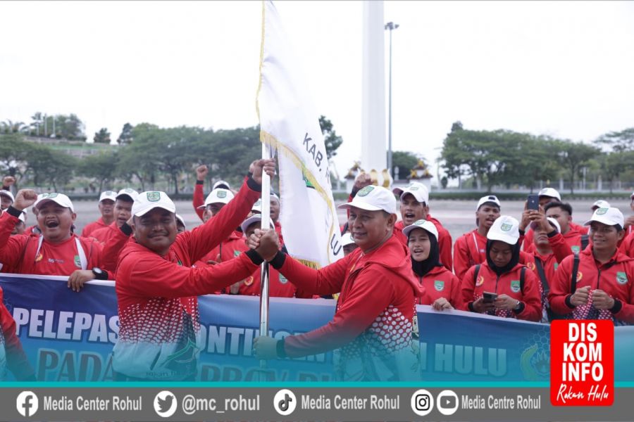 Wabup H. Indra Gunawan Lepas Kontingen Atlet Rohul Ikuti Ajang Porprov Ke X di Kuansing