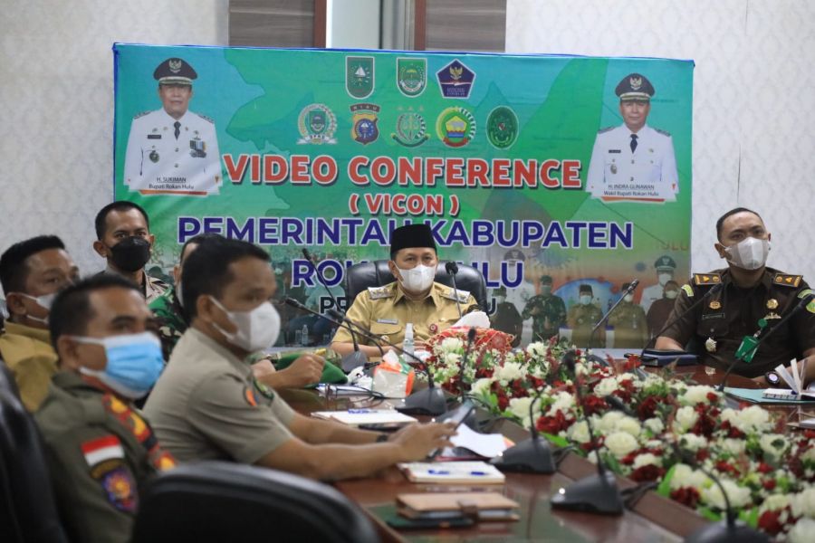 Wabup Rohul Ikuti Rakor Karlahut Bersama Gubri Secara Virtual