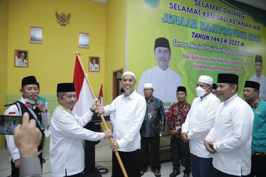 Wabup Sambut kedatangan 241 Jamaah Haji Rohul